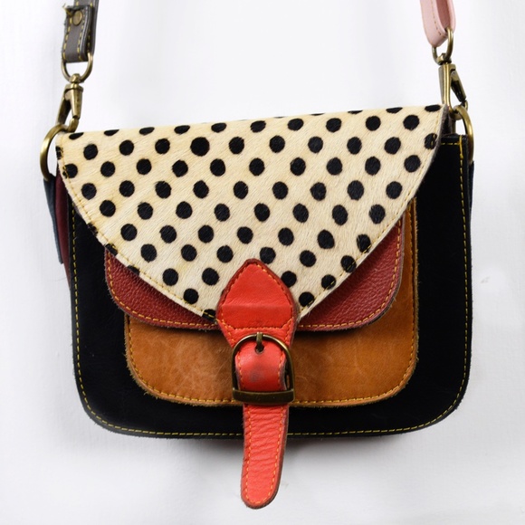 Multicolored leather handbag from South Africa - Picture 2 of 7